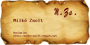 Milkó Zsolt névjegykártya